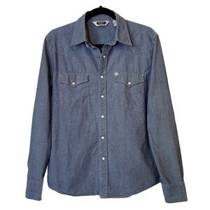 Urban Outfitters Salt Valley Chambray Cotton Western Shirt Medium Unisex